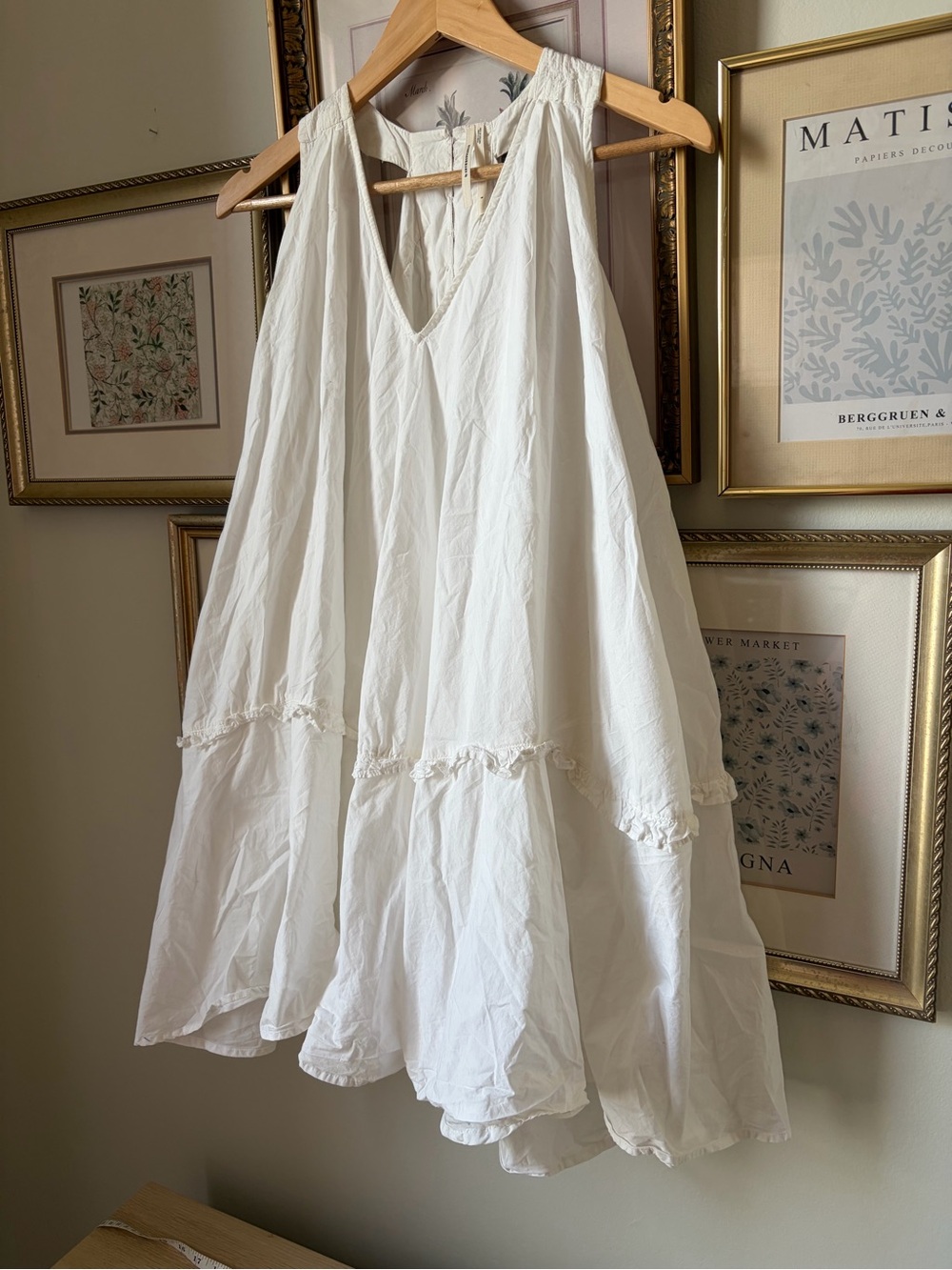 By Anthropologie V-Neck Swing Tunic Dress White Small - Picture 8 of 12